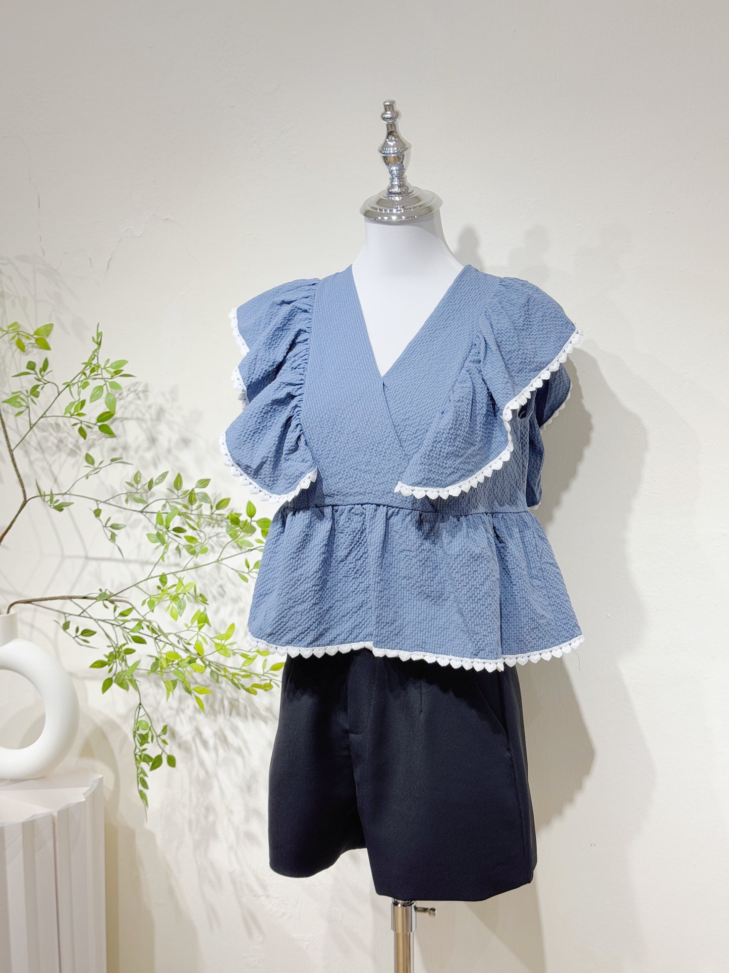Minimalist Ruffle Wrap Top
