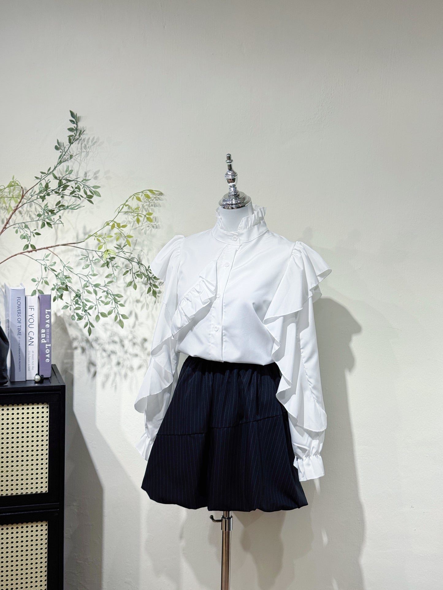 Ruffle Blouse & Bubble Skirt Set