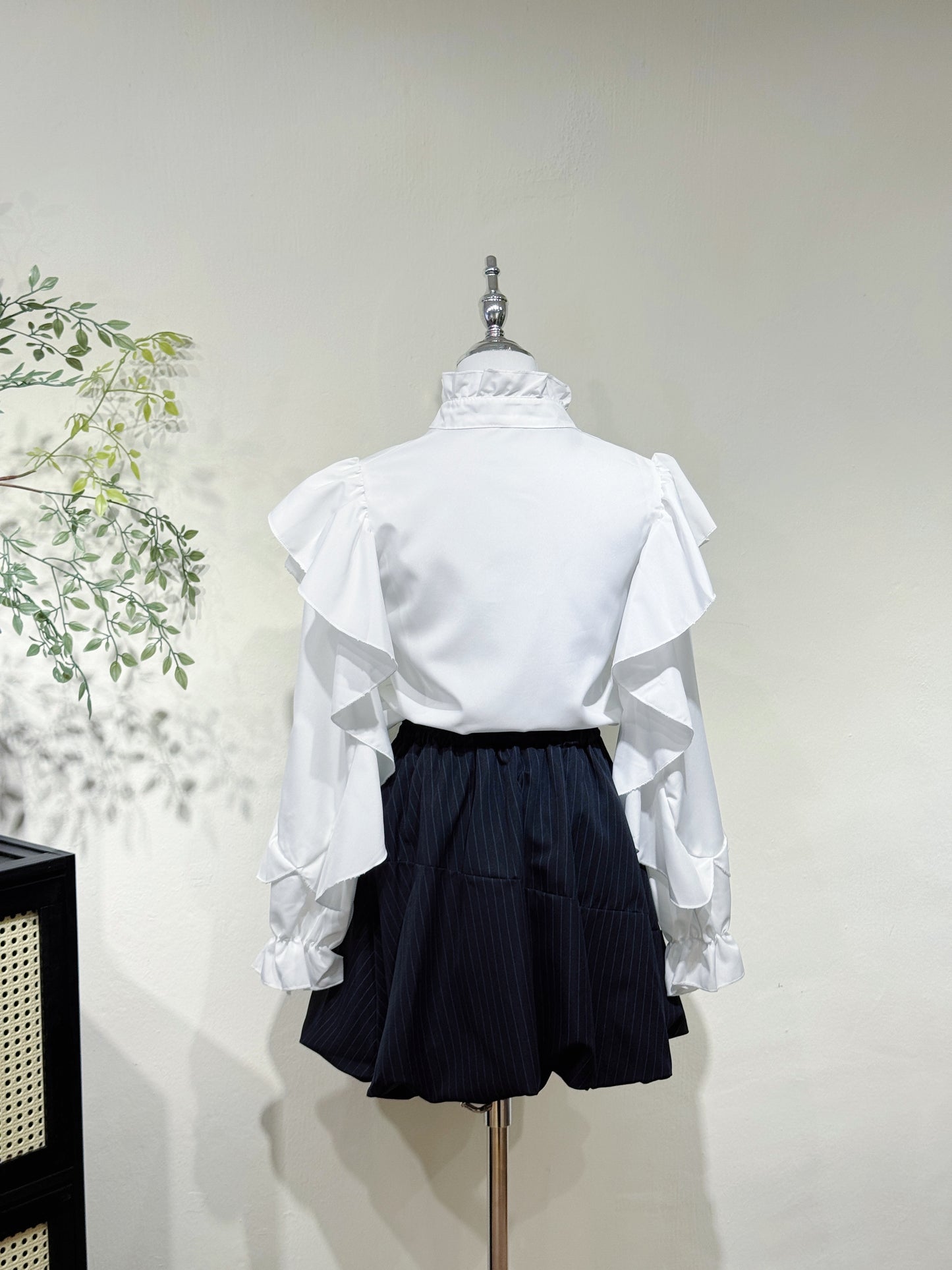 Ruffle Blouse & Bubble Skirt Set