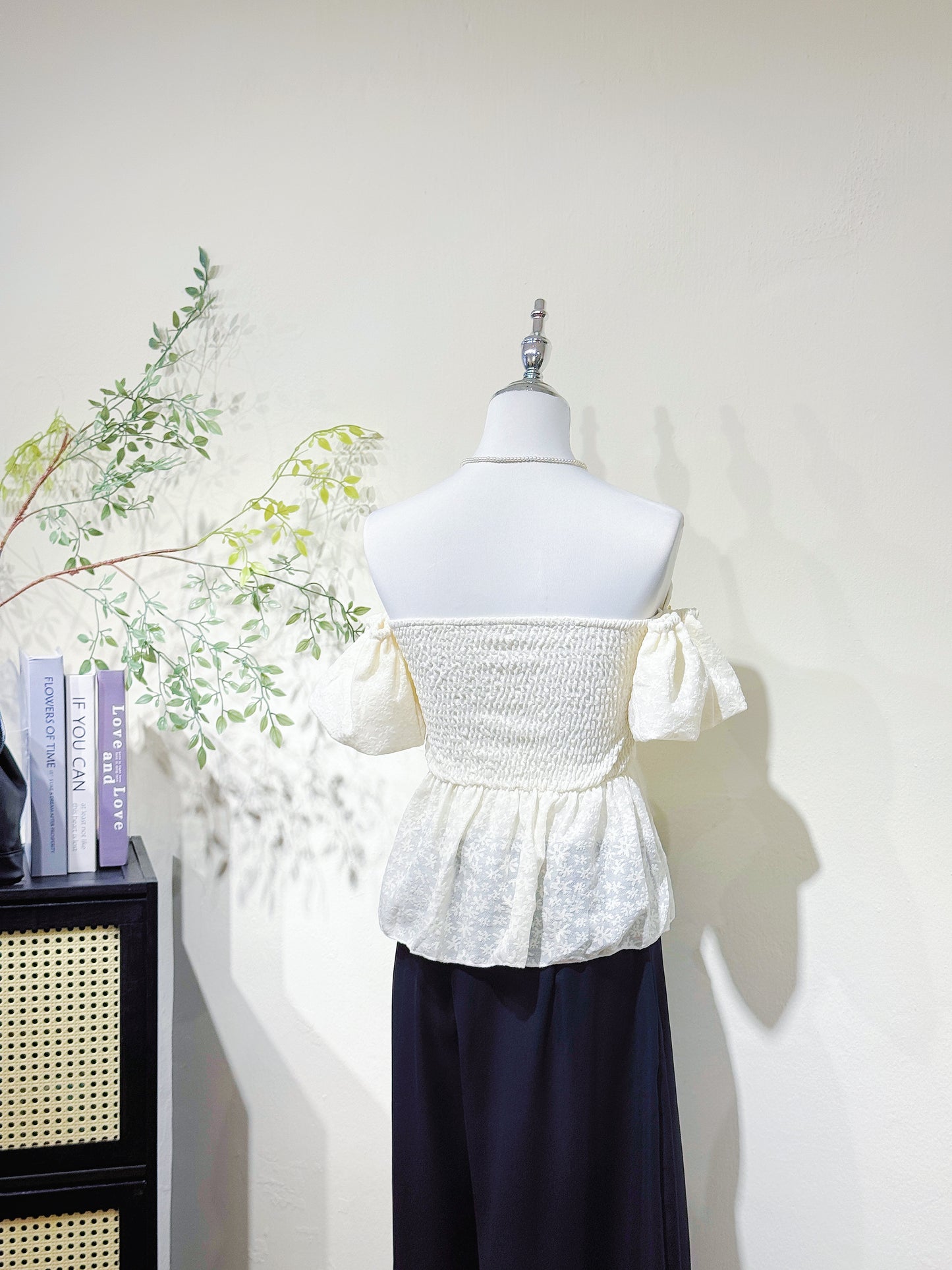 Lace Off-Shoulder Ruffle Blouse
