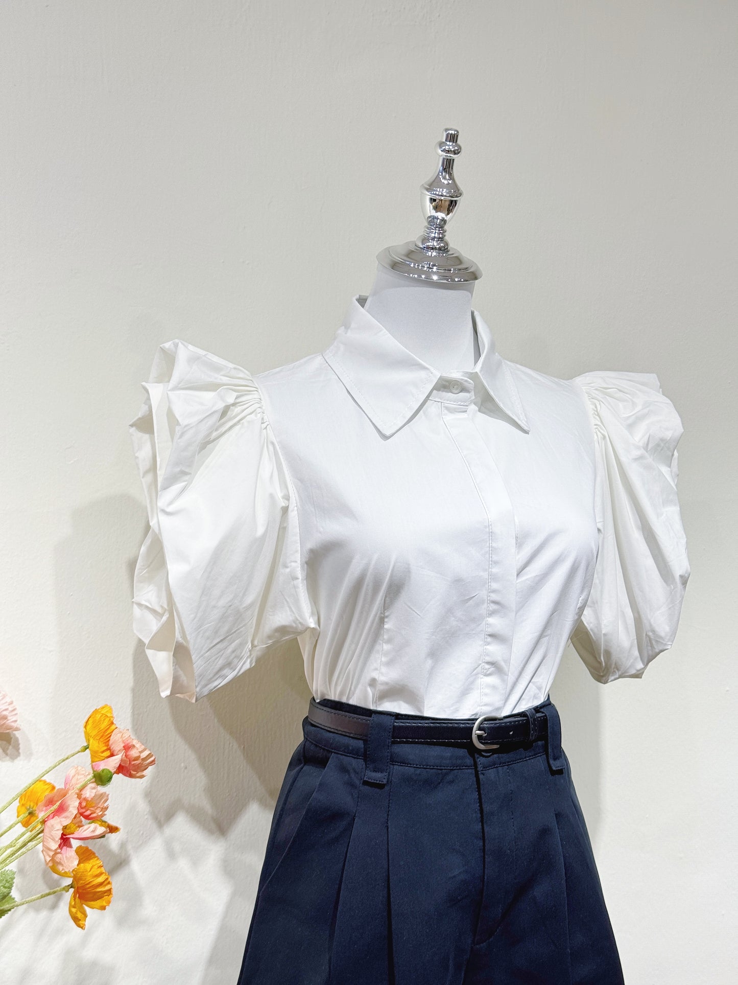 Oversized Flutter Sleeve Shirt