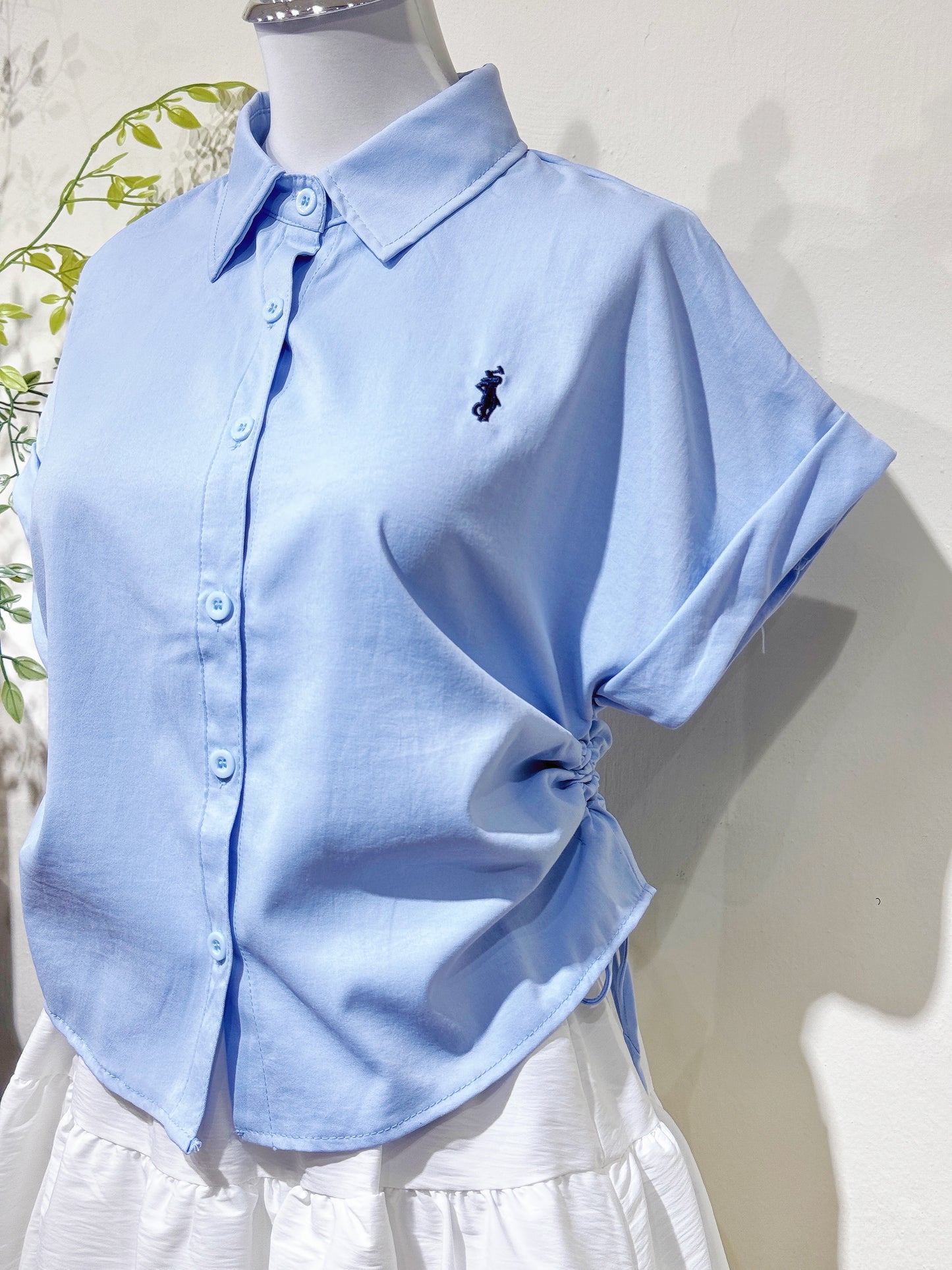 Mini Logo Drawstring Polo Shirt