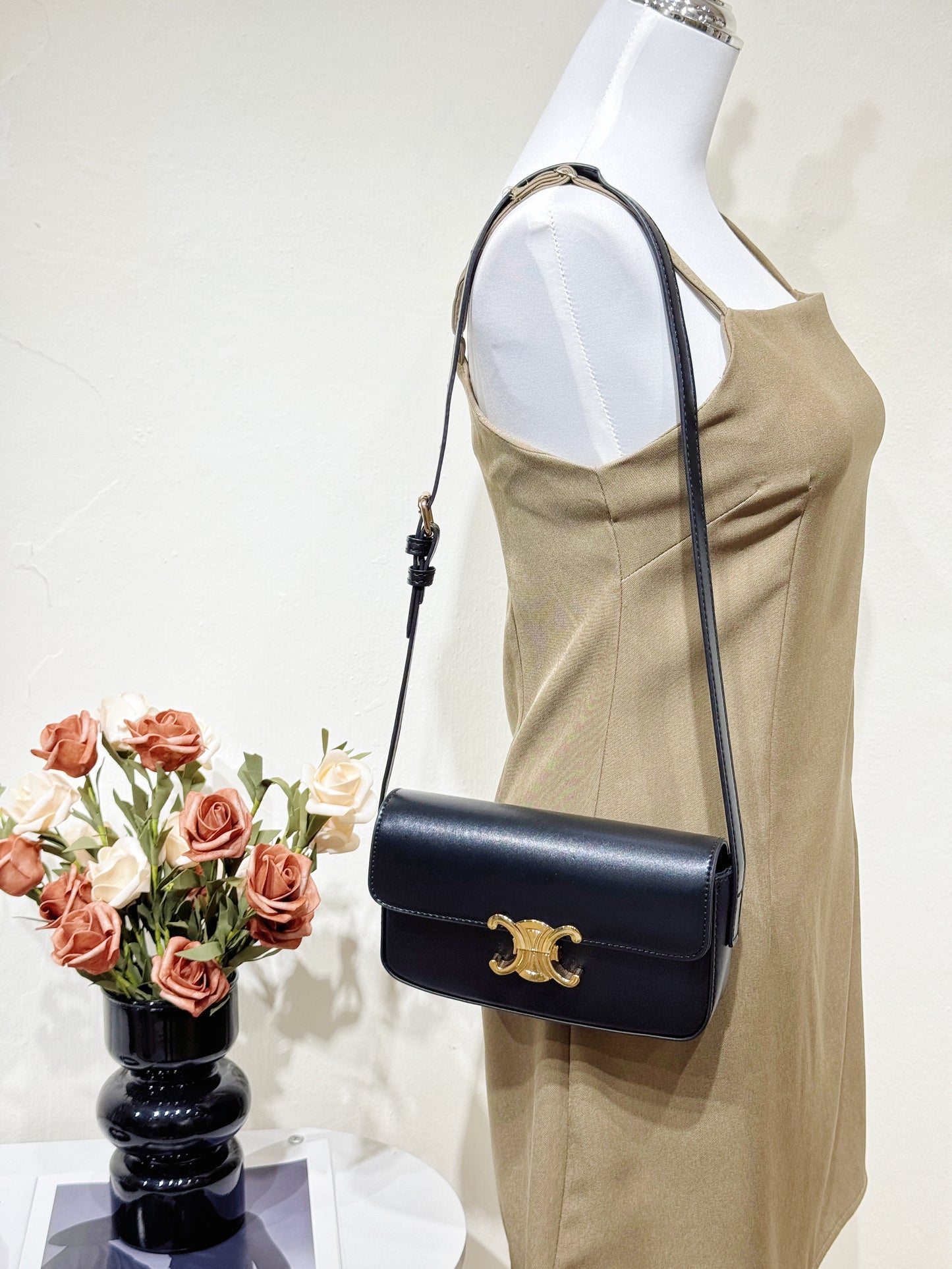 Minimalist Black Shoulder Bag