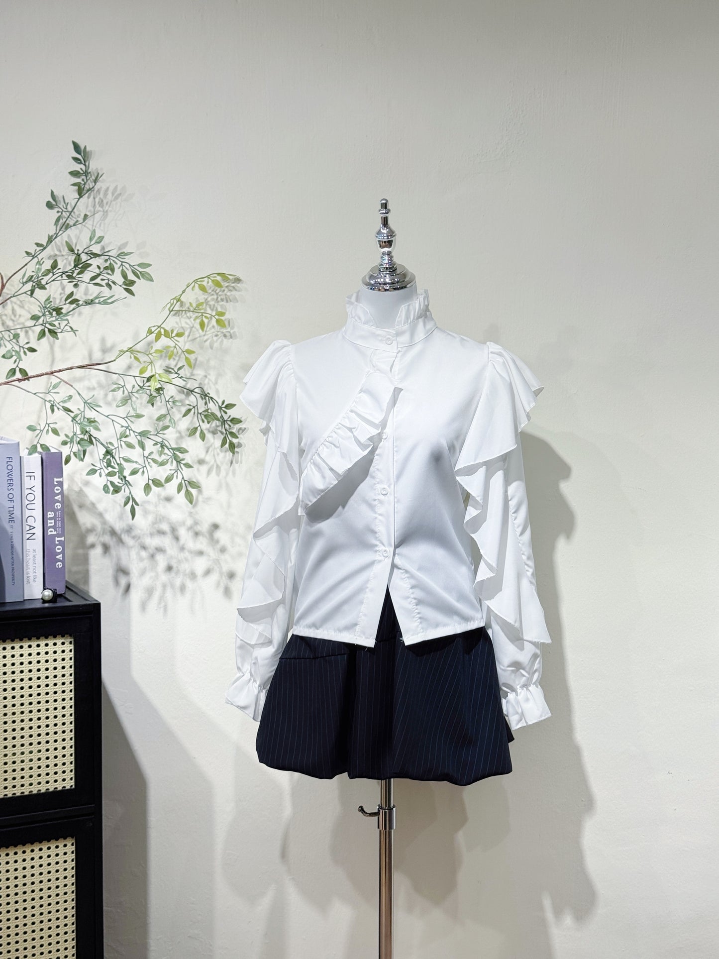 Ruffle Blouse & Bubble Skirt Set