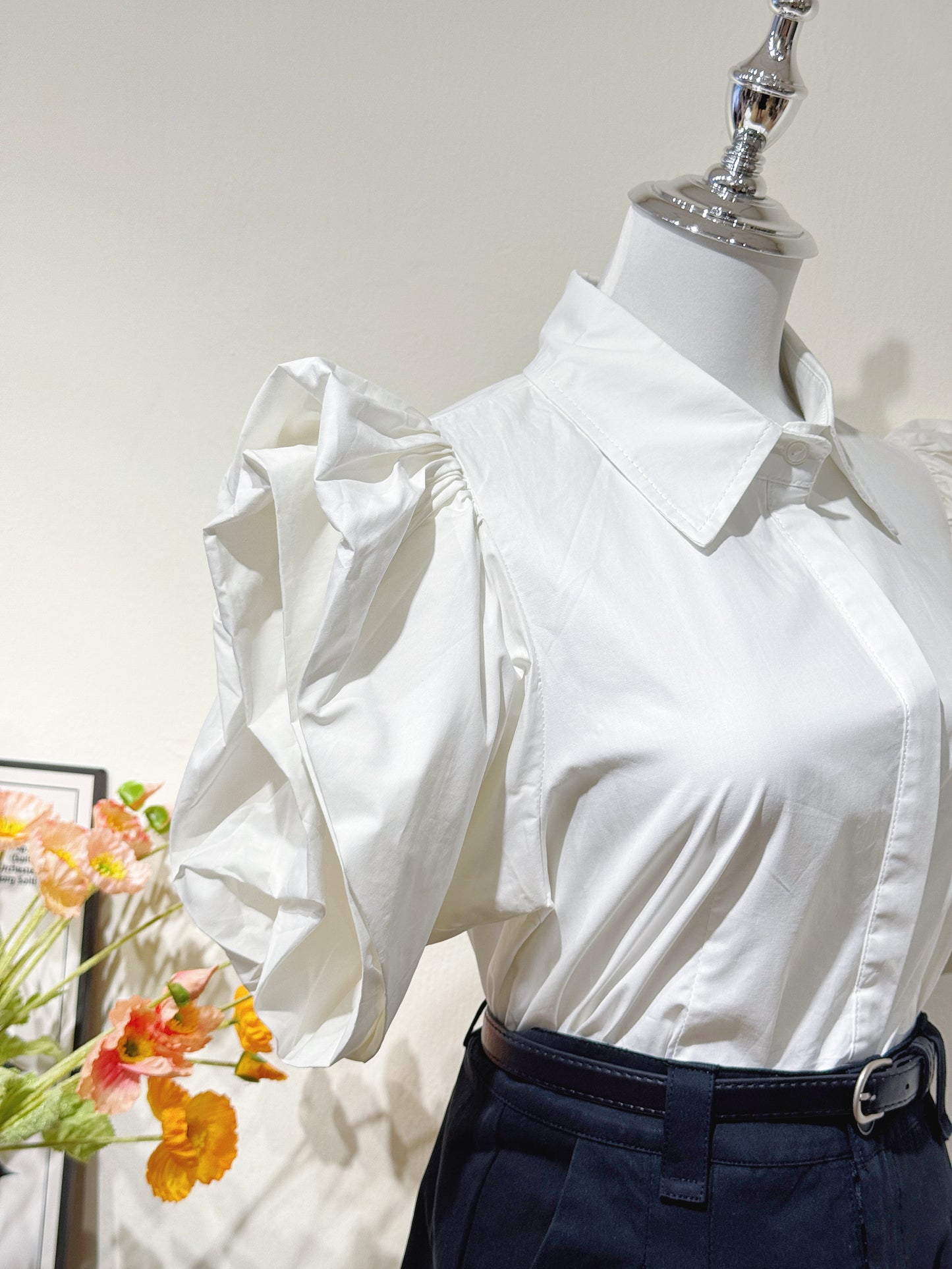 Oversized Flutter Sleeve Shirt