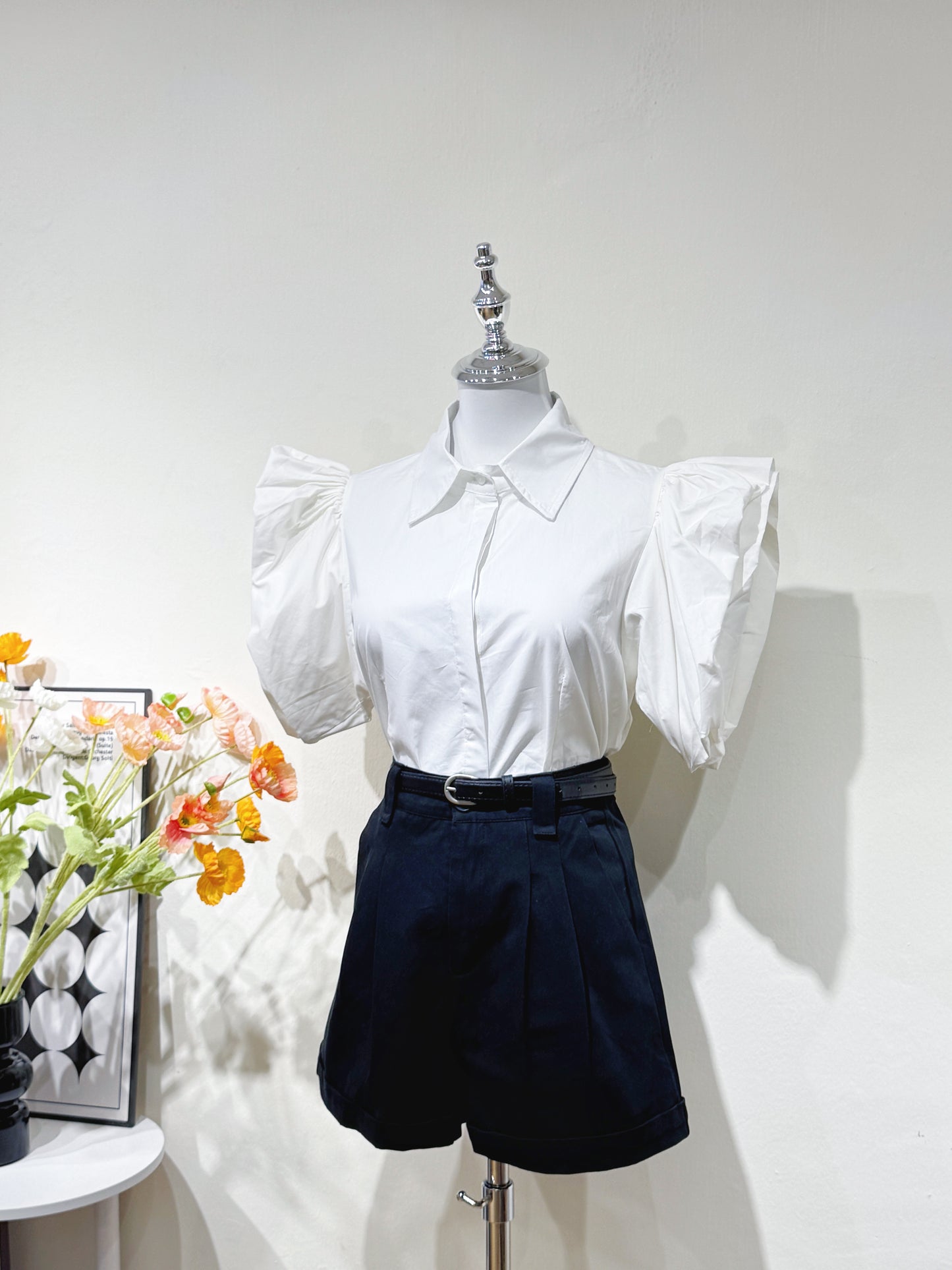 Oversized Flutter Sleeve Shirt