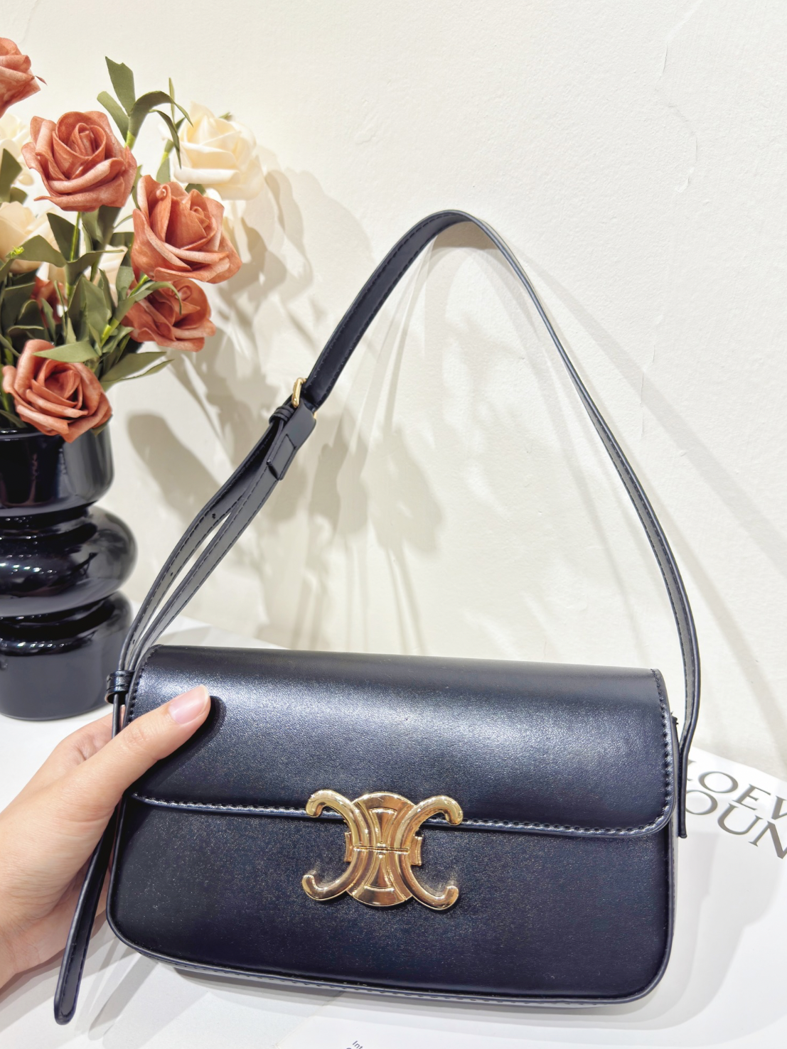 Minimalist Black Shoulder Bag