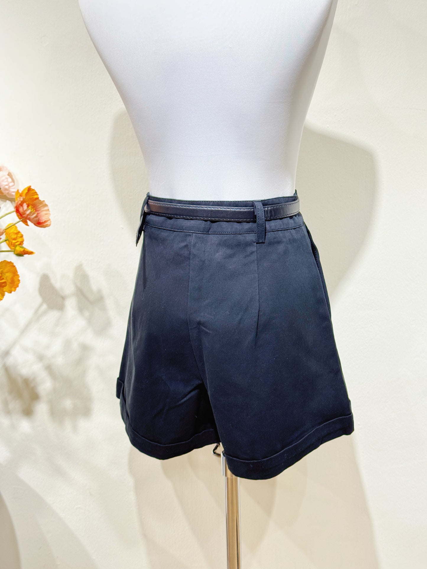 Black Denim Tailored Shorts