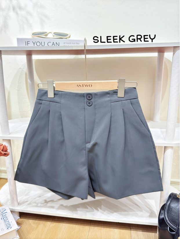 Buttoned High-Waist Shorts