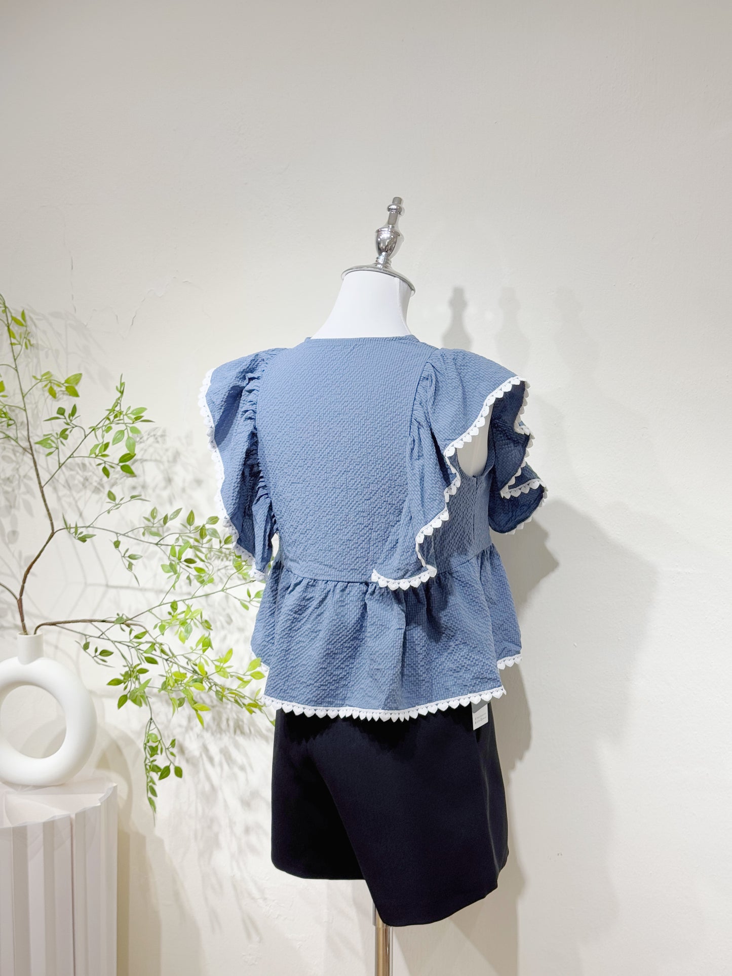 Minimalist Ruffle Wrap Top