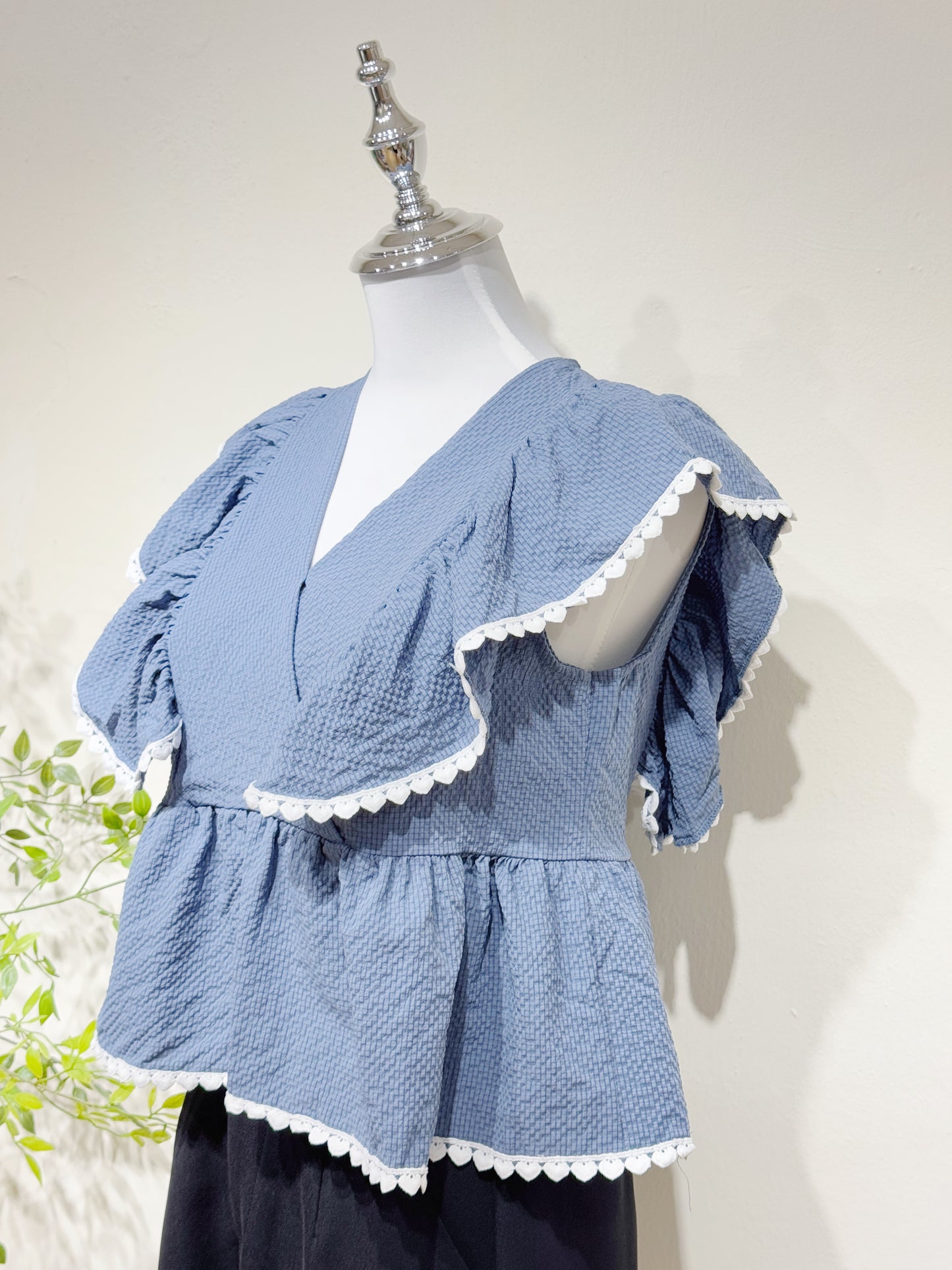 Minimalist Ruffle Wrap Top