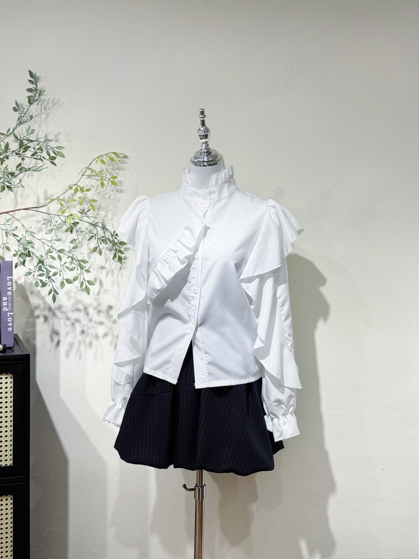 Ruffle Blouse & Bubble Skirt Set