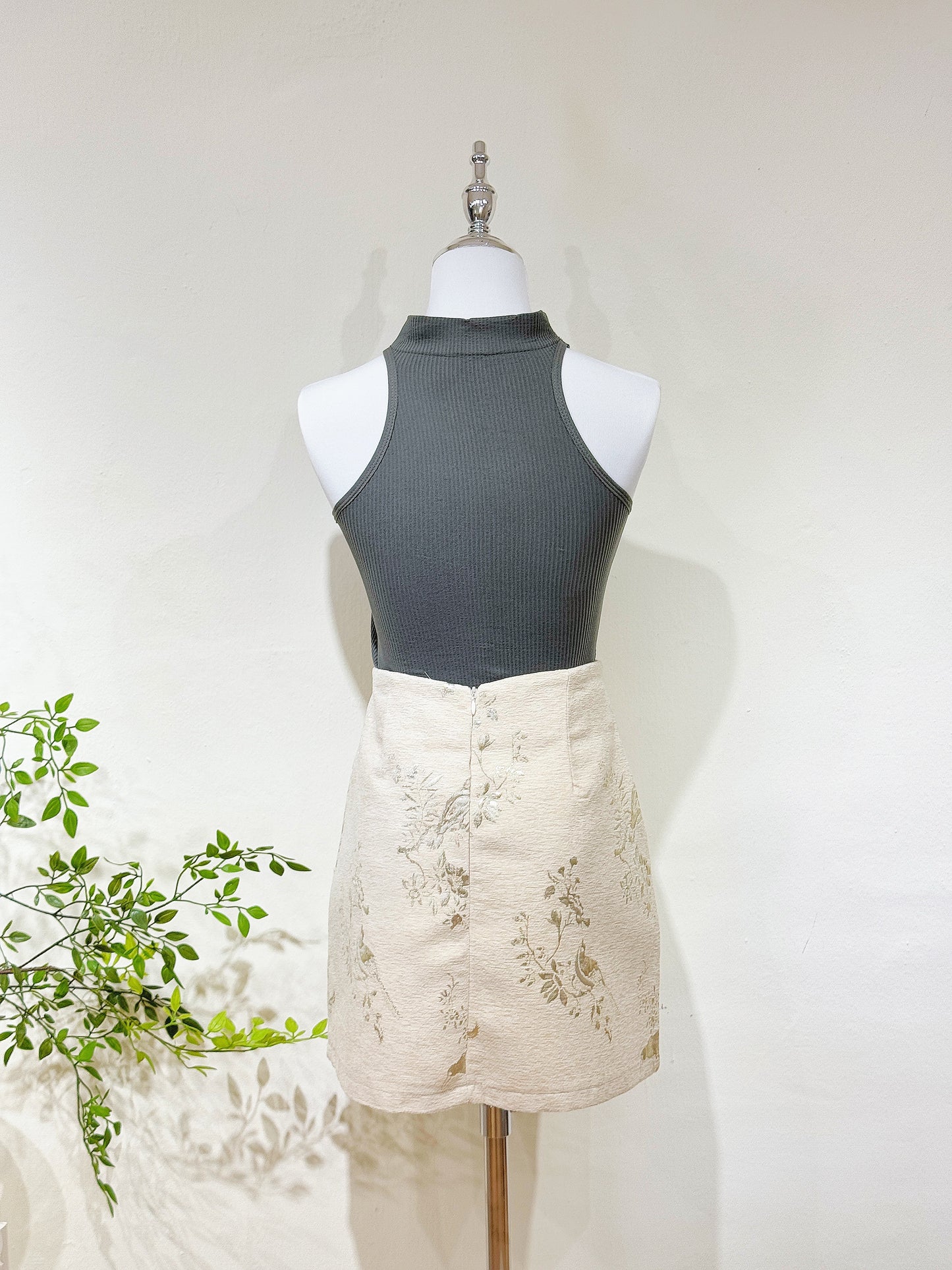 Golden Brocade Embroidered Skirt