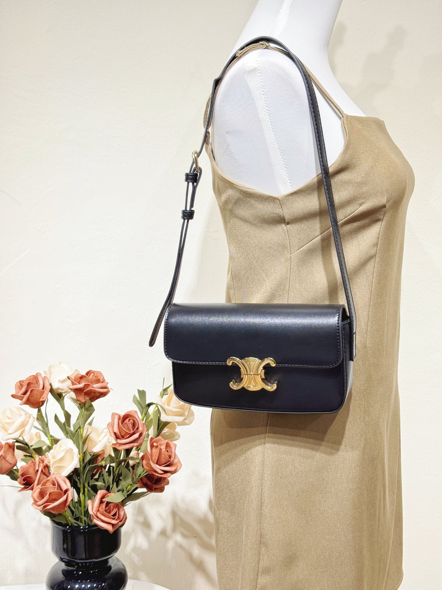 Minimalist Black Shoulder Bag