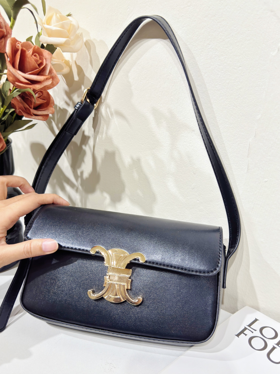 Minimalist Black Shoulder Bag