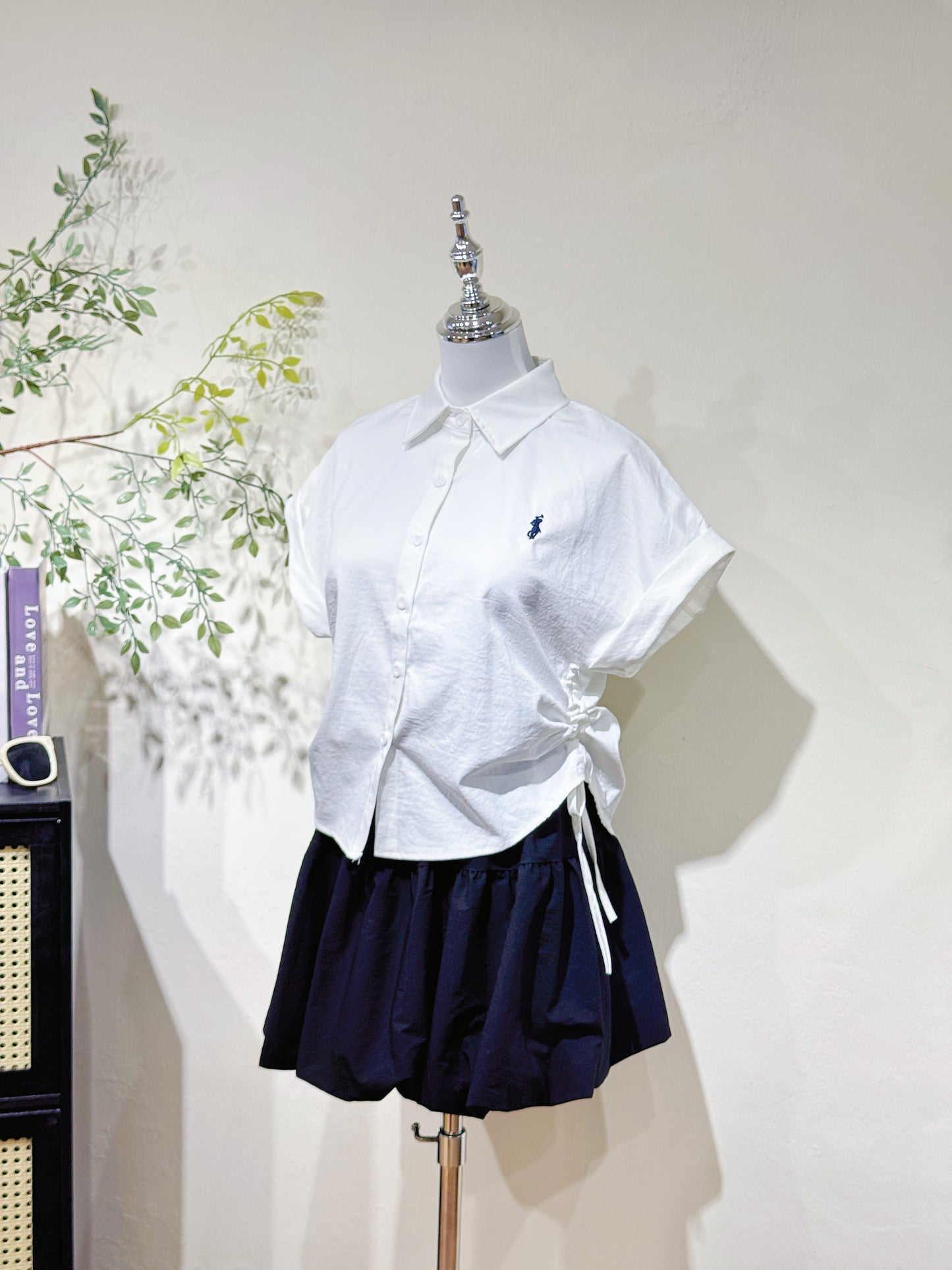 Mini Logo Drawstring Polo Shirt