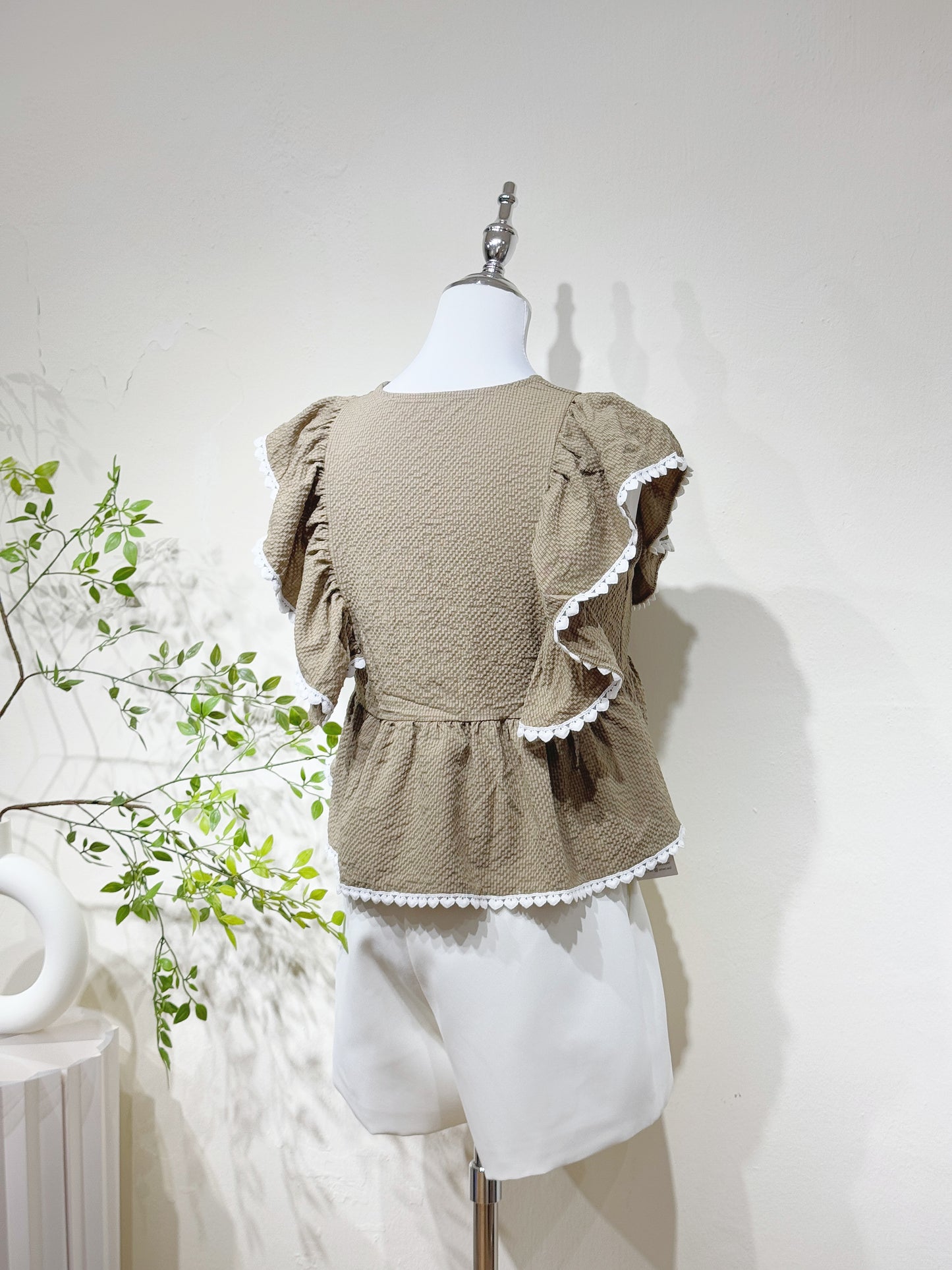 Minimalist Ruffle Wrap Top