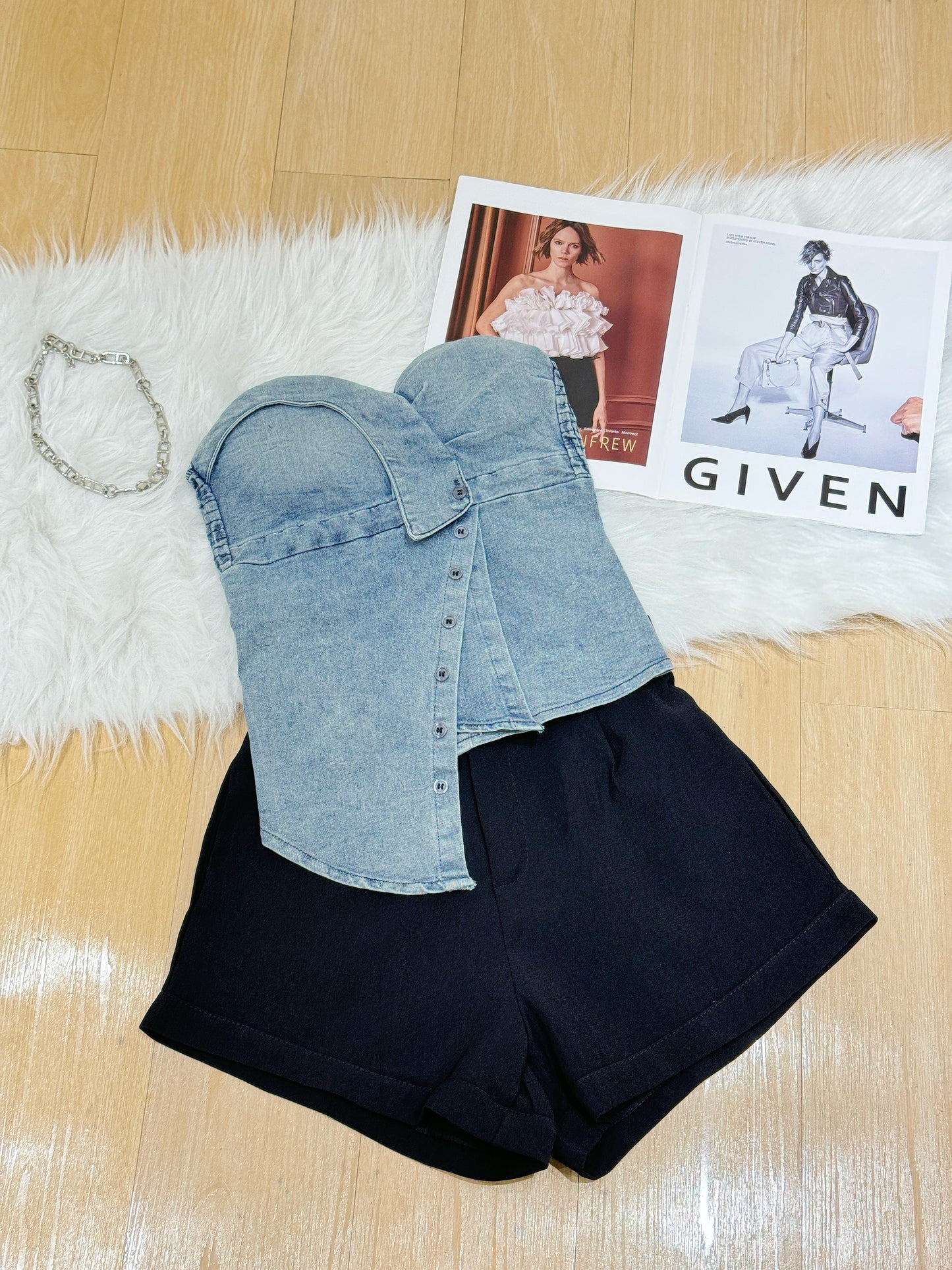 Sweetheart Denim Bustier