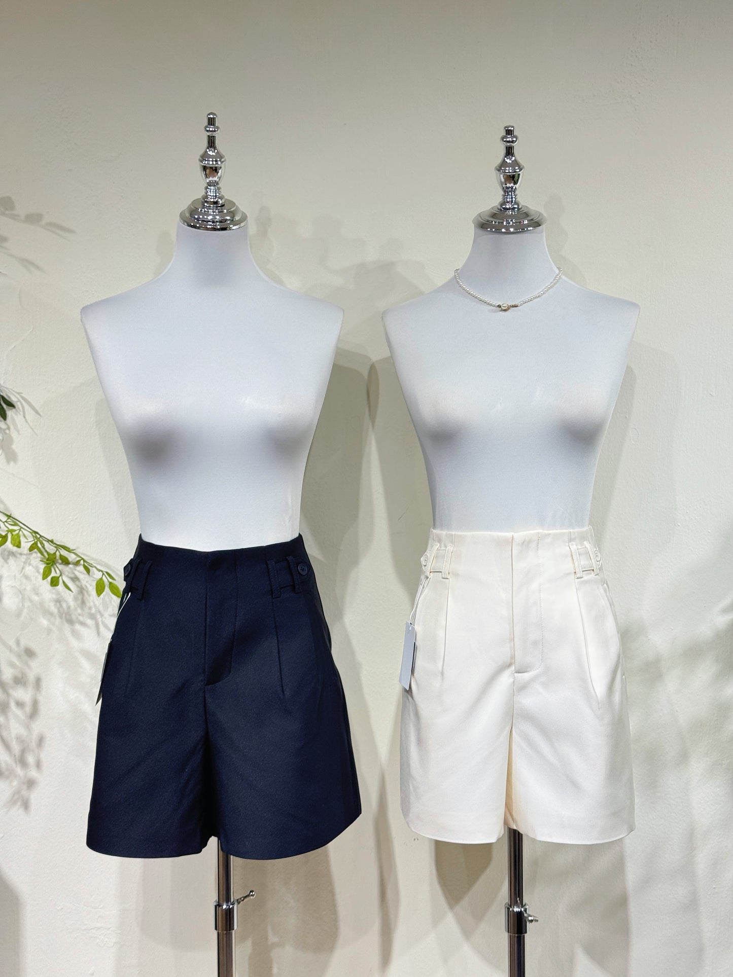 Side Button Tailored Shorts