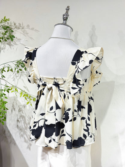 Square Neck Floral Printed Top