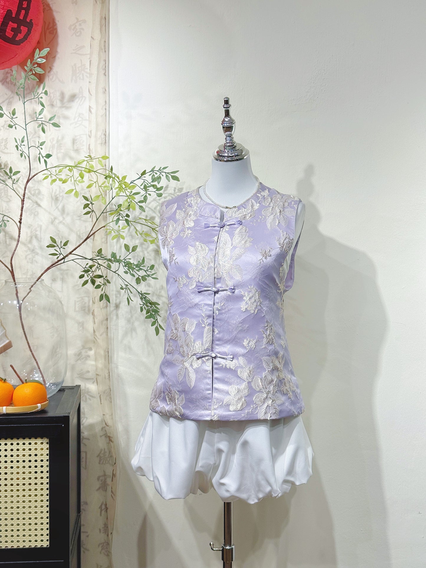 Purple Jacquard Knot Vest