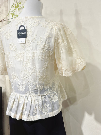 Floral Chiffon Lace Knot Top