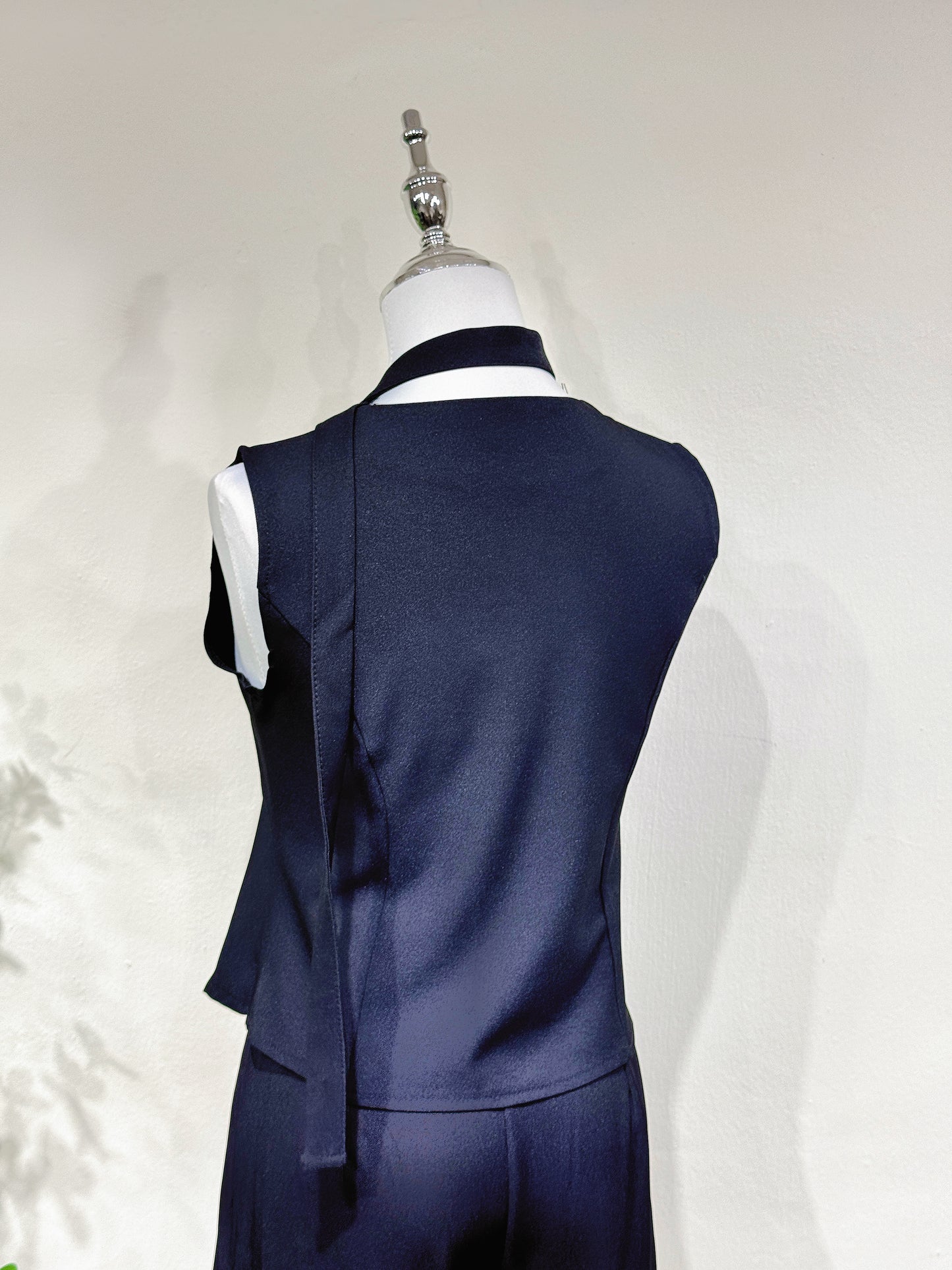 Lace Trim Vest Blazer Blouse