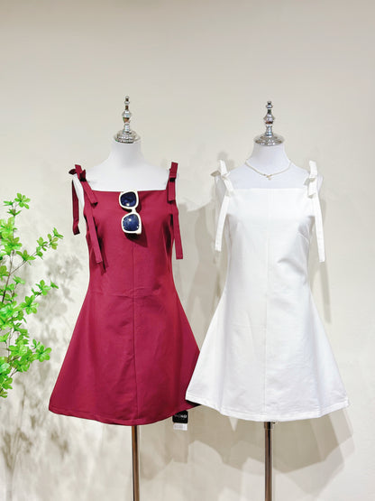 Bow Strap A-Line Dress