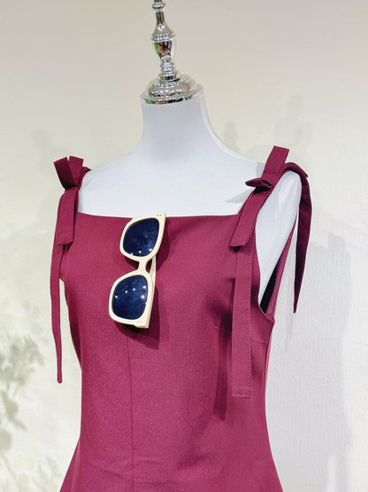 Bow Strap A-Line Dress