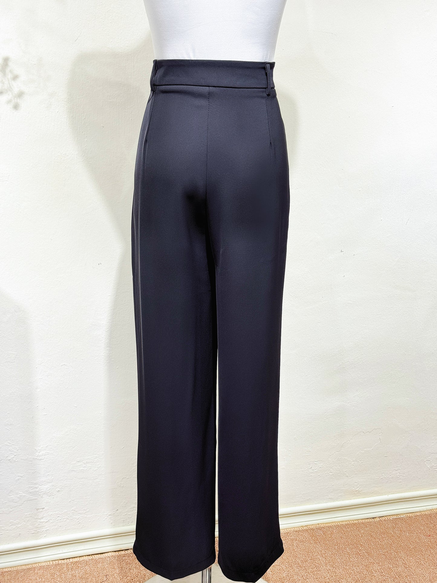 Black Straight Suit Trousers