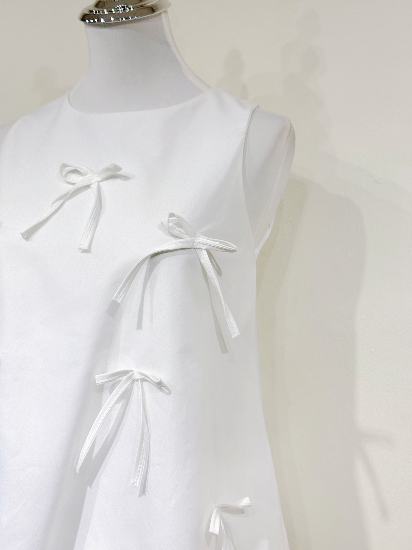 Bow Detail Top & Pleated Skirt Set