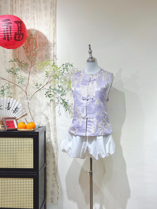 Purple Jacquard Knot Vest