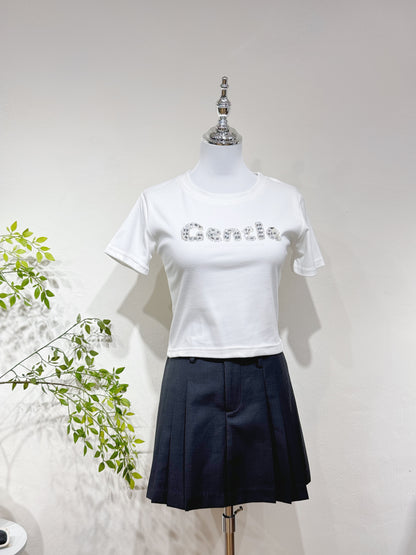 GENTLE Beaded Crop Tee