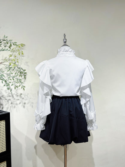 Ruffle Blouse & Bubble Skirt Set