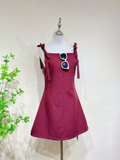 Bow Strap A-Line Dress