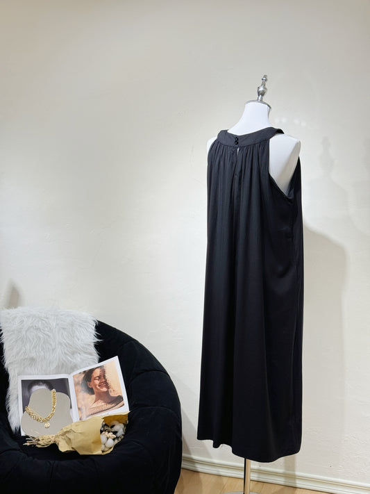 Breezy Halter Maxi Black Dress