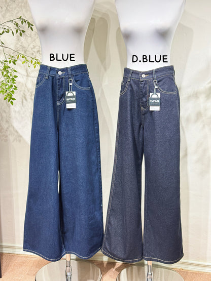 Classic Wide-Leg Denim Pants