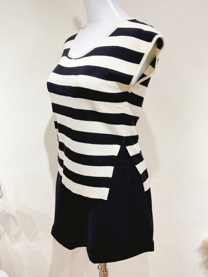 Striped Drawstring Knit Top