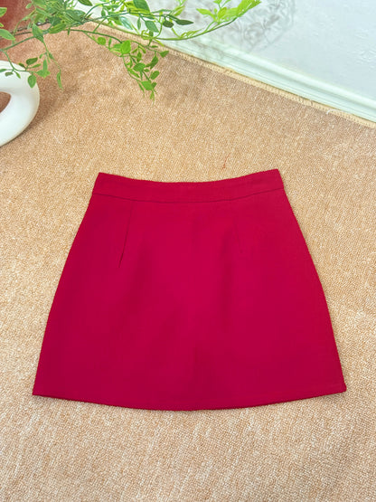 Maroon A-Line Skort