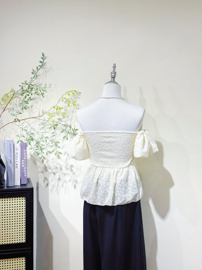 Lace Off-Shoulder Ruffle Blouse