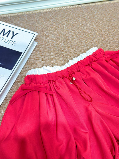 Ribbon Puff Mini Shorts