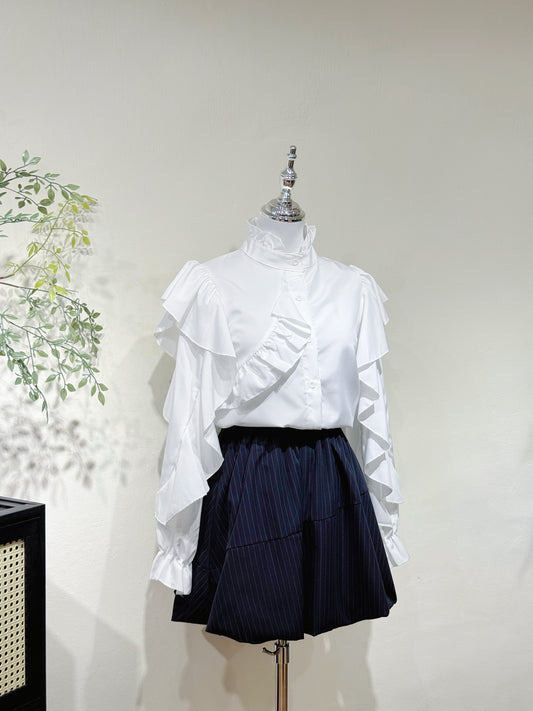 Ruffle Blouse & Bubble Skirt Set