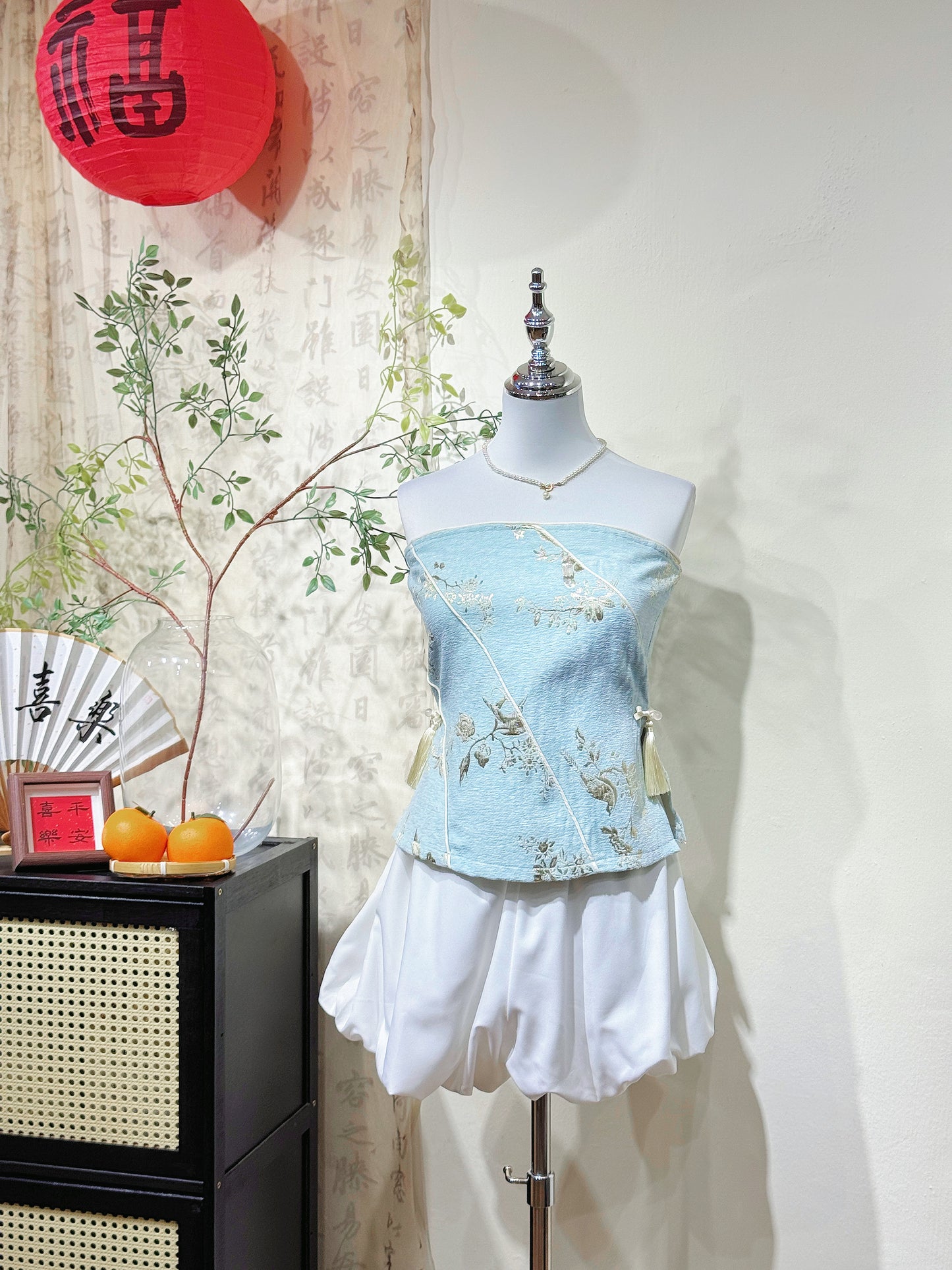 Jacquard Strapless Bustier