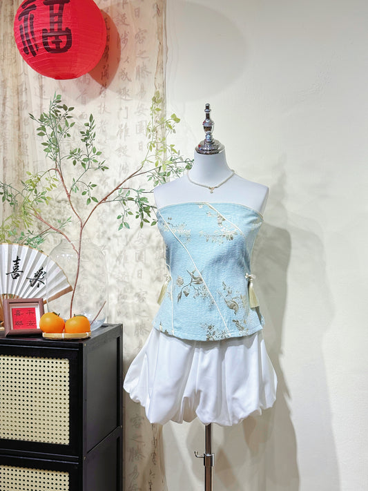 Jacquard Strapless Bustier