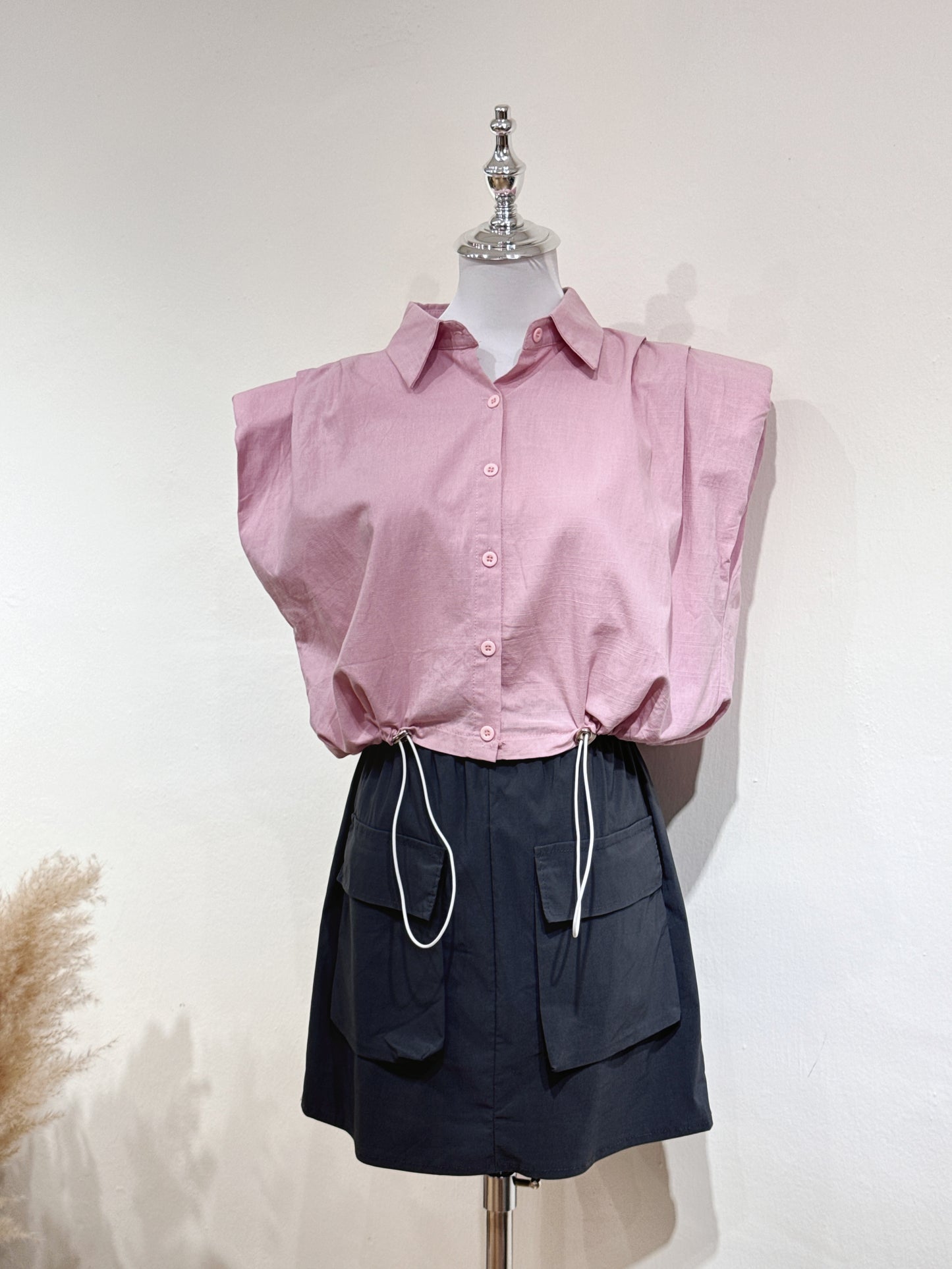 Pink Utility Skirt Set