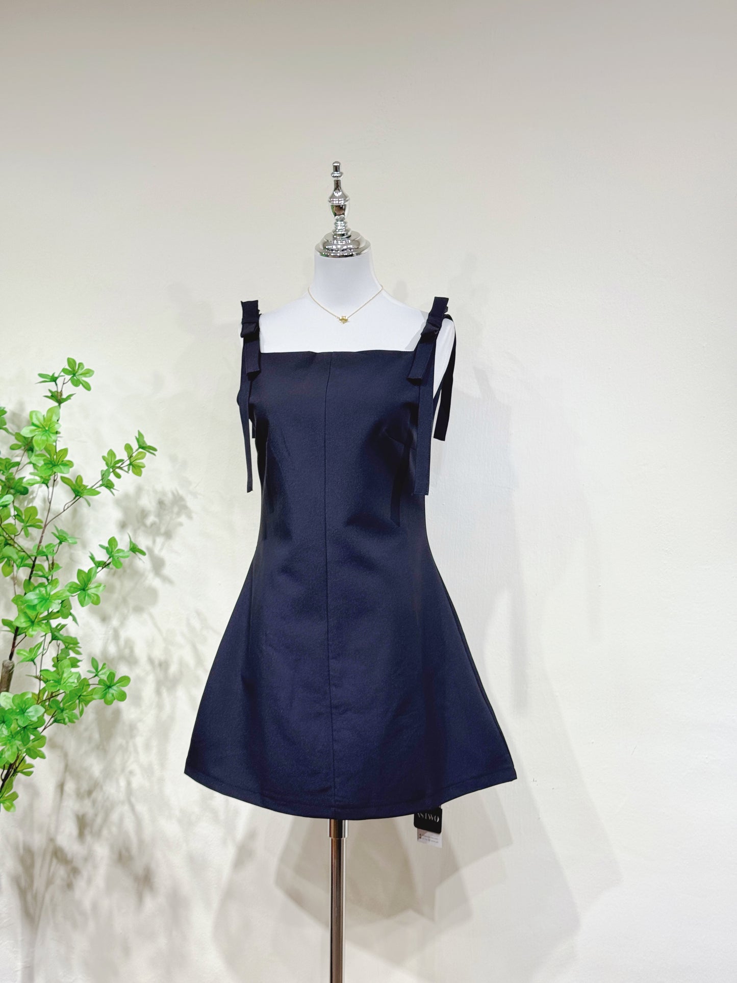 Bow Strap A-Line Dress