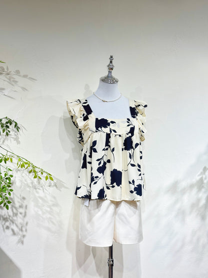 Square Neck Floral Printed Top