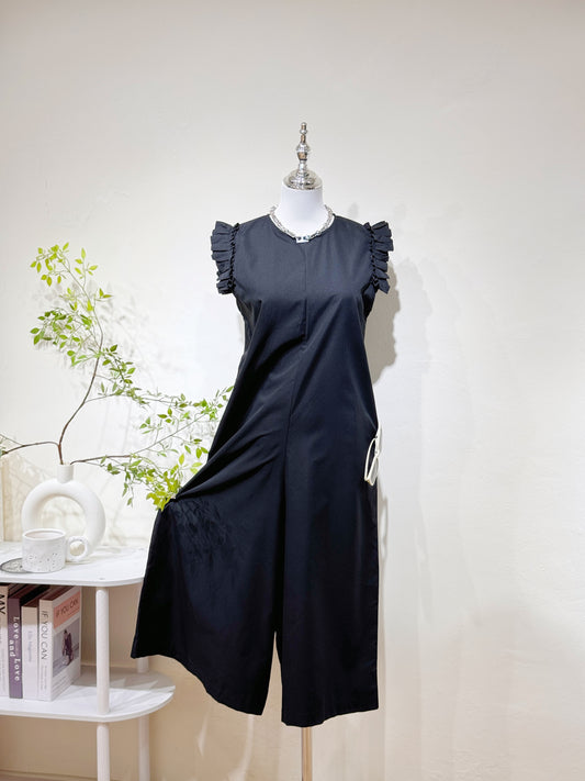 Black Flutter Sleeve Jumpsuit