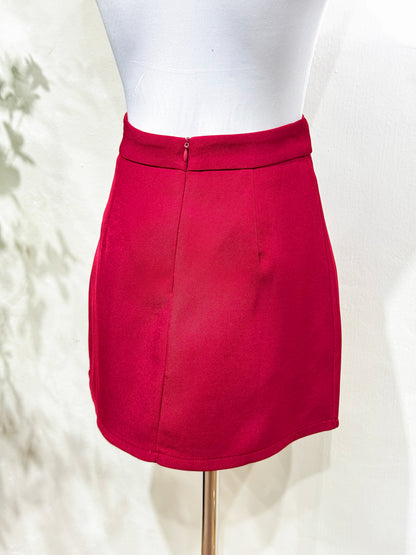 Maroon A-Line Skort