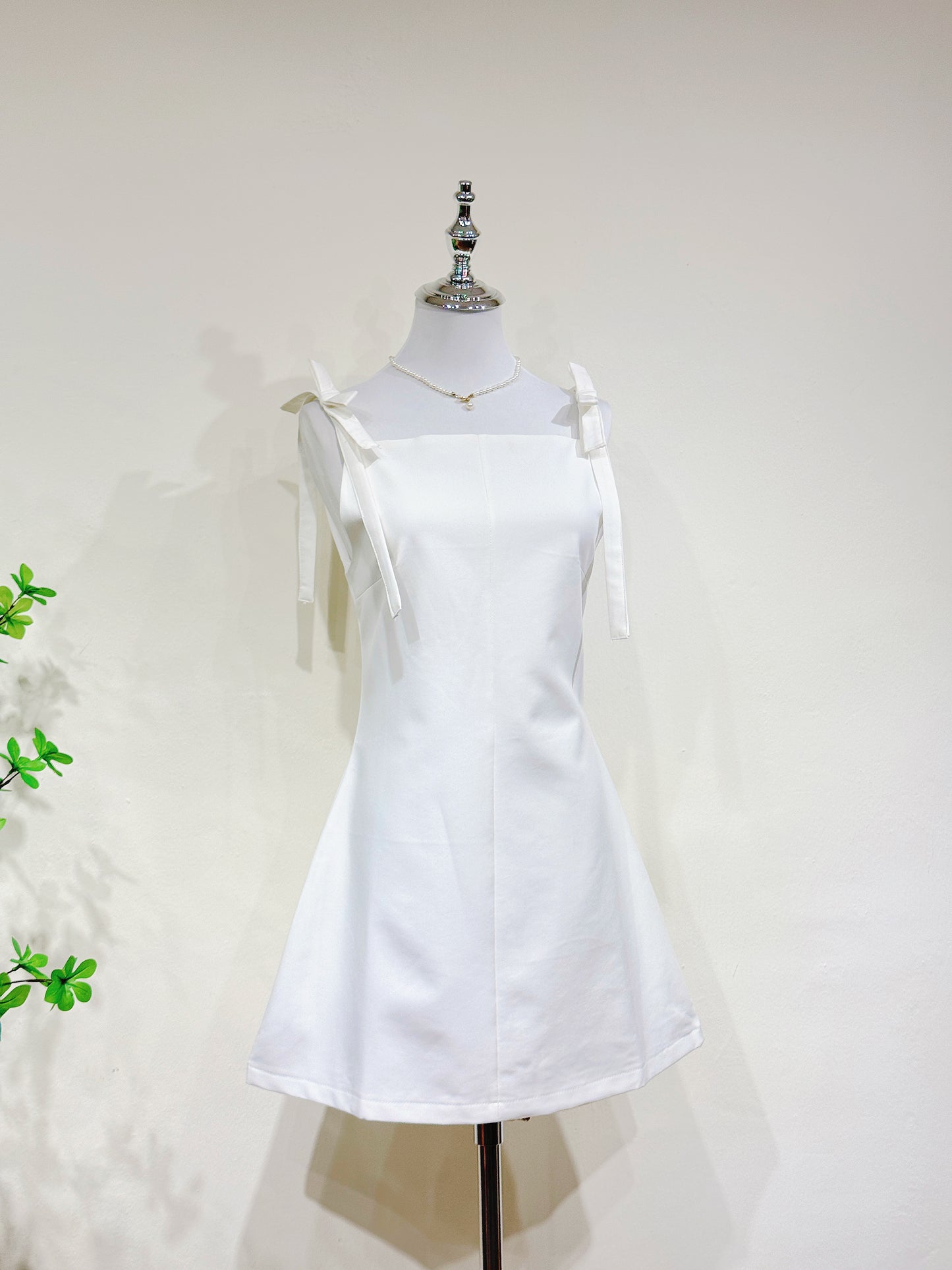 Bow Strap A-Line Dress